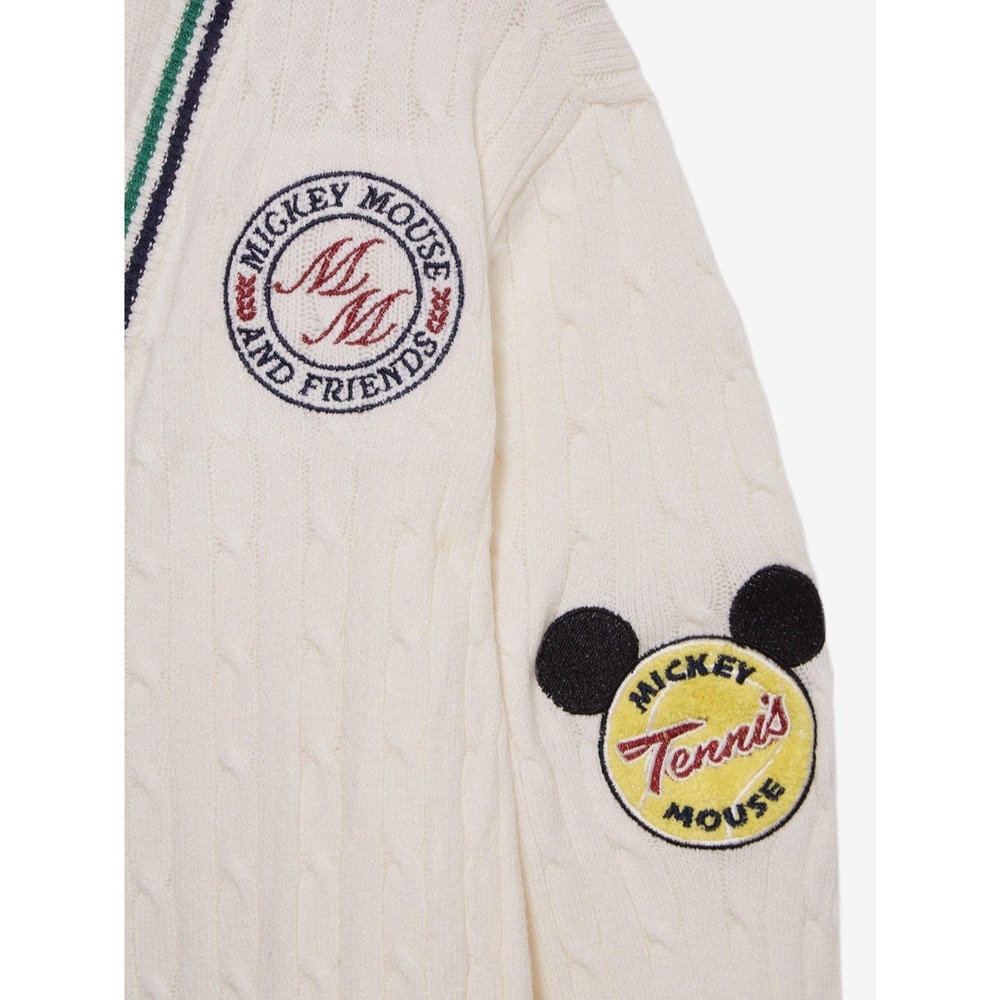 Disney Mickey Mouse and Friends Country Club Tennis Cable‎ Knit Cardigan XLARGE - Picture 3 of 5